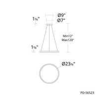 HUXLEY 23IN PENDANT 4CCT 2700K