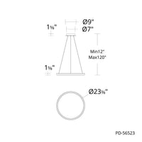 HUXLEY 23IN PENDANT 4CCT 4000K