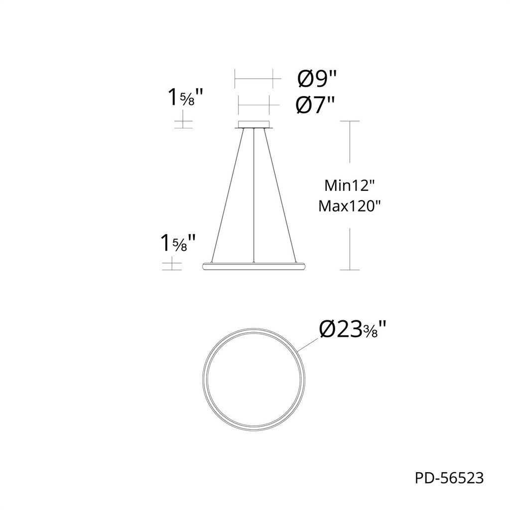 HUXLEY 23IN PENDANT 4CCT 3000K