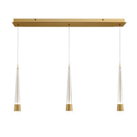 Quill 16in. LED Chandelier Light 2700K/3000K/3500K/4000K in Aged Brass