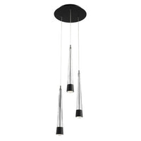 Quill 16in. LED Chandelier Light 2700K/3000K/3500K/4000K in Black - PD-59403R-BK