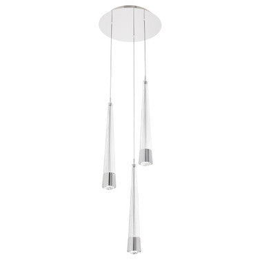 Quill 16in. LED Chandelier Light 2700K/3000K/3500K/4000K in Chrome - PD-59403R-CH