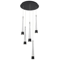 Quill 16in. LED Chandelier Light 2700K/3000K/3500K/4000K in Black - PD-59405R-BK