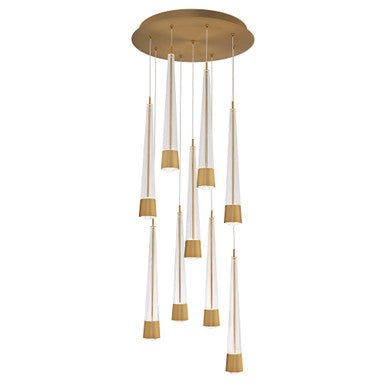 Quill 16in. LED Chandelier Light 2700K/3000K/3500K/4000K in Aged Brass - PD-59409R-AB