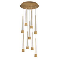 Quill 16in. LED Chandelier Light 2700K/3000K/3500K/4000K in Aged Brass - PD-59409R-AB