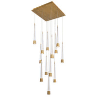 Quill 16in. LED Chandelier Light 2700K/3000K/3500K/4000K in Aged Brass - PD-59413S-AB