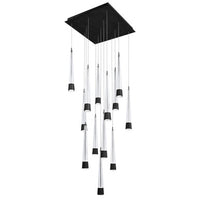 Quill 16in. LED Chandelier Light 2700K/3000K/3500K/4000K in Black - PD-59441S-BK