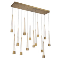 Quill 16in. LED Chandelier Light 2700K/3000K/3500K/4000K in Aged Brass - PD-59414L-AB
