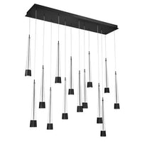 Quill 16in. LED Chandelier Light 2700K/3000K/3500K/4000K in Black - PD-59414L-BK