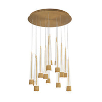 Quill 16in. LED Chandelier Light 2700K/3000K/3500K/4000K in Aged Brass - PD-59415R-AB