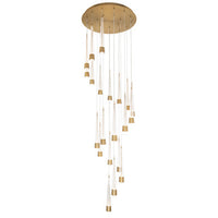 Quill 16in. LED Chandelier Light 2700K/3000K/3500K/4000K in Aged Brass - PD-59421R-AB