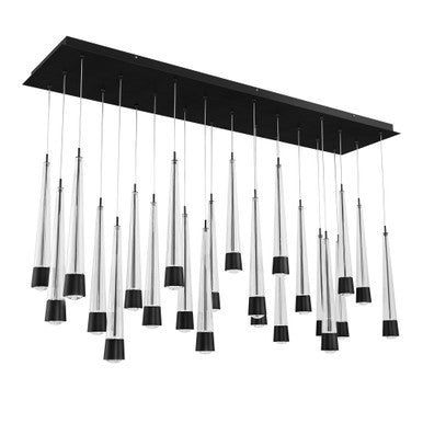 Quill 16in. LED Chandelier Light 2700K/3000K/3500K/4000K in Black - PD-59423L-BK