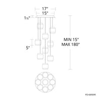BANDED 9LGHT ROUND MULTI 4CCT 27/30/35/4 - PD-68909R-BK