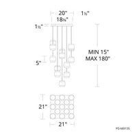 BANDED 13LGHT SQUARE MULTI 4CCT 27/30/35