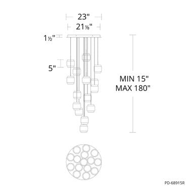 BANDED 15LGHT ROUND MULTI 4CCT 27/30/35/ - PD-68915R-BK