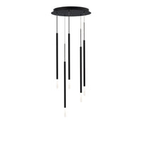 Viggo 24in. LED Chandelier Light 2700K/3000K/3500K/4000K in Black - PD-69405R1-BK