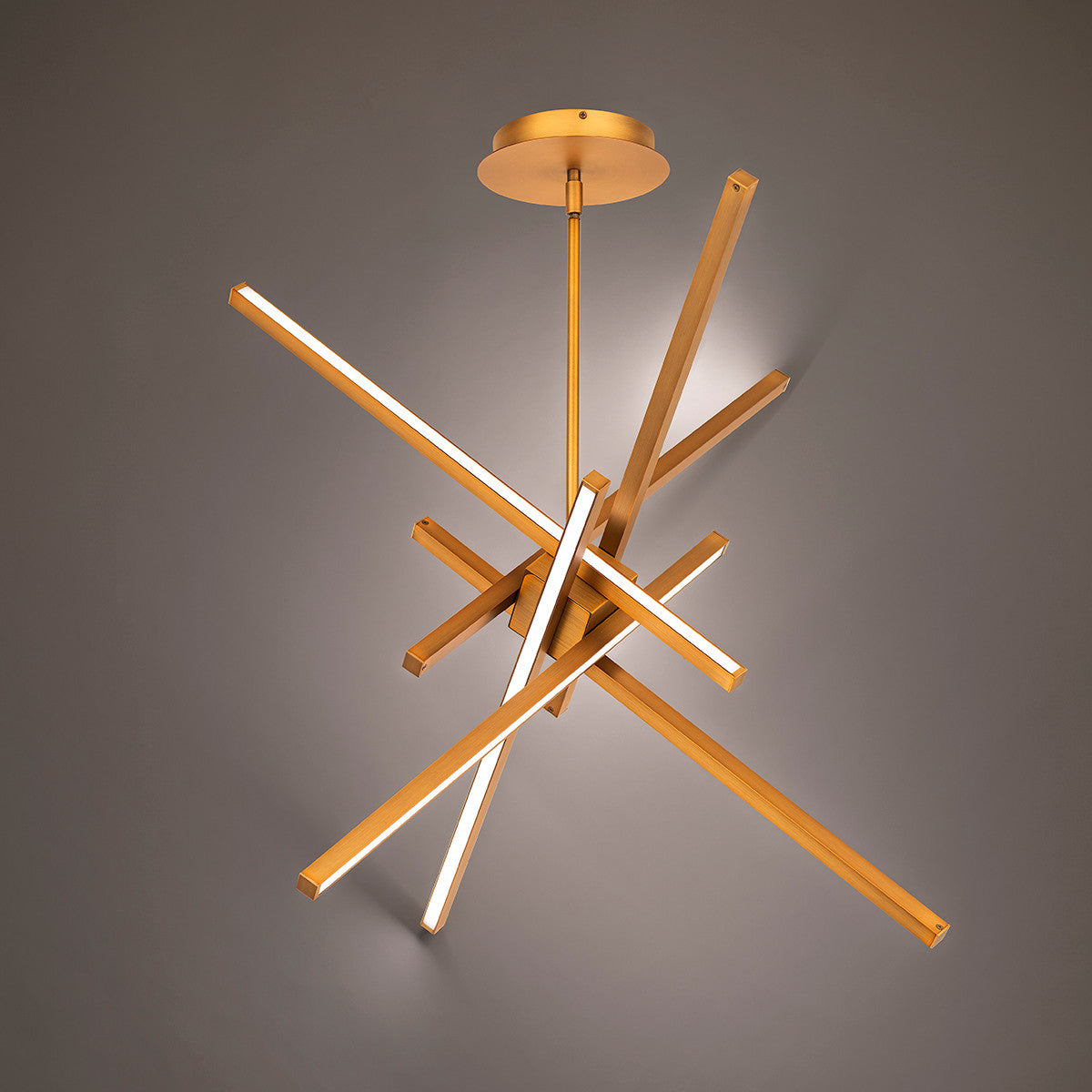 PARALLAX 39in. LED Chandelier Light 3000K in Aged Brass