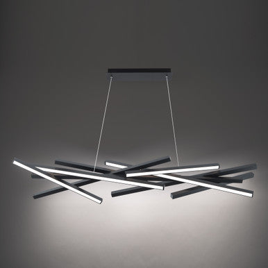 Parallax 55in. LED Chandelier Light 3000K in Black