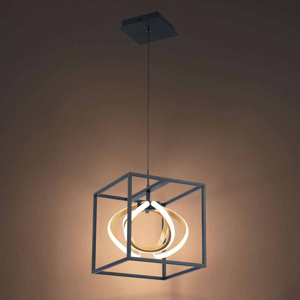 Sinclair 10in. LED Mini Pendant Light 3000K in Black/Gold Leaf