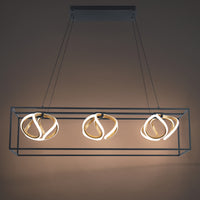 Sinclair 42in. LED Chandelier Light 3000K in Black/Gold Leaf