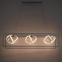 Sinclair 42in. LED Chandelier Light 3000K in Black/Gold Leaf