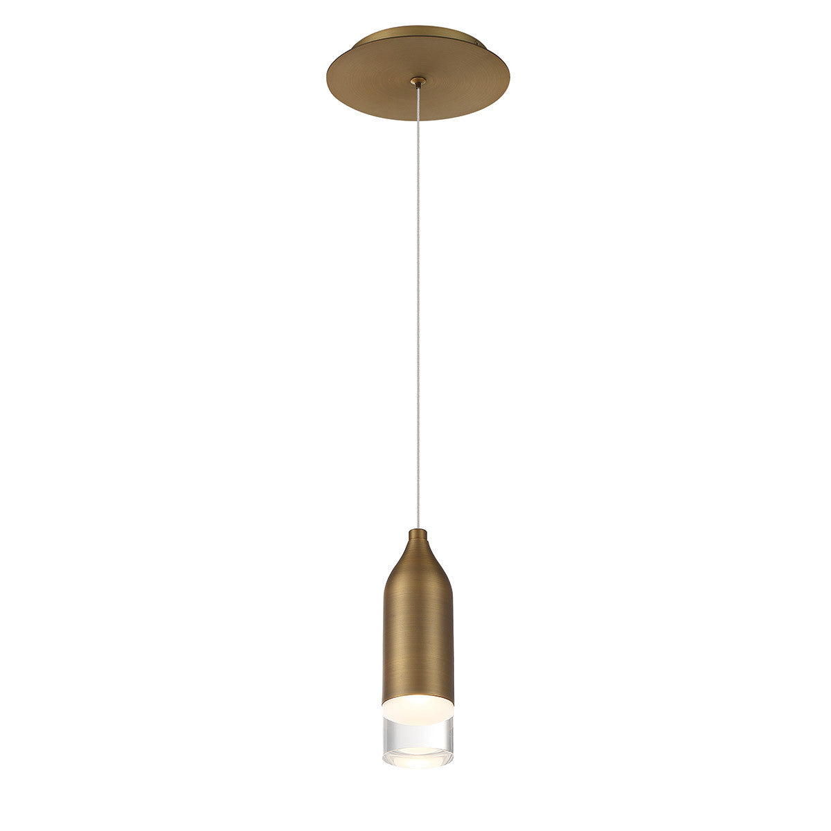 Action 8in. LED Mini Pendant Light 3000K in Aged Brass