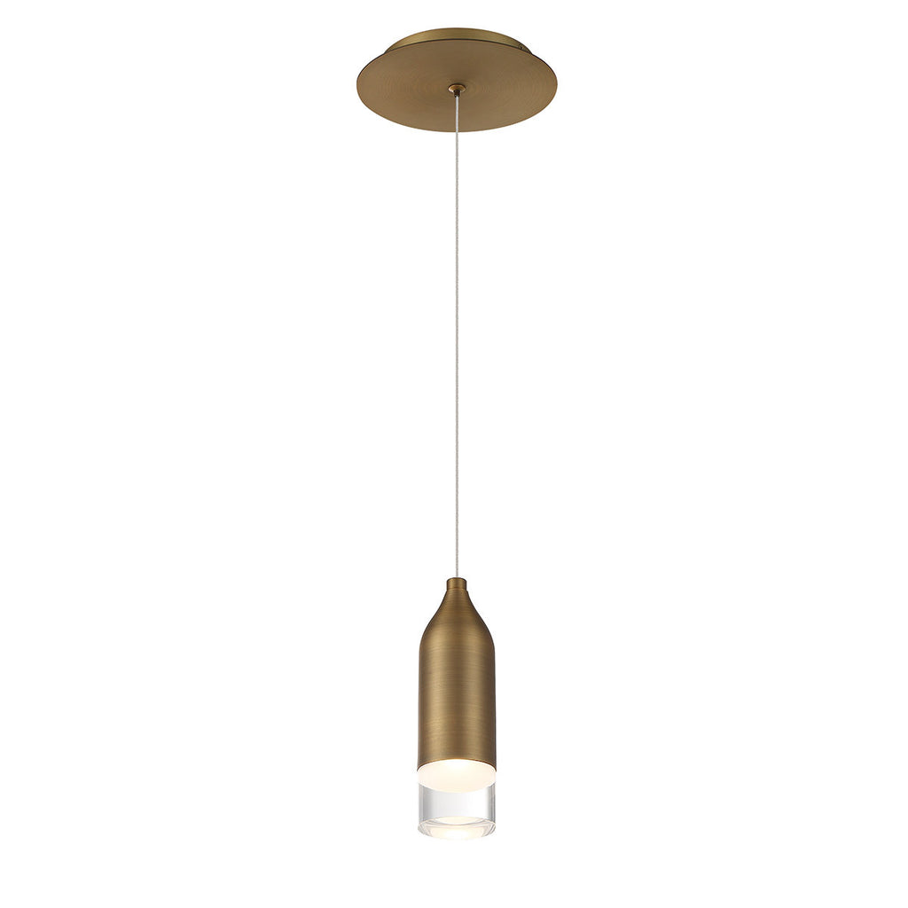 Action 8in. LED Mini Pendant Light 3000K in Aged Brass