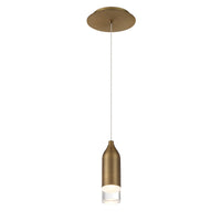 Action 8in. LED Mini Pendant Light 3000K in Aged Brass