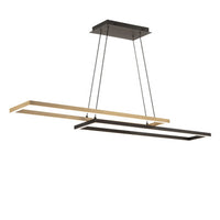 Double Entendre 42in. LED Linear Pendant 3000K in Black/Aged Brass