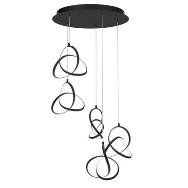 Vornado 7in. LED Chandelier Light 3000K in Black - PD-84905R-BK