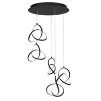 Vornado 7in. LED Chandelier Light 3000K in Black - PD-84905R-BK
