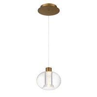 Crater 8in. LED Mini Pendant Light 3500K in Aged Brass