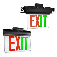 Plastic Edge Lit LED Exit Sign - Choose Your Mount And Housing Or Trim Finish - With Red And Green Selectable Lettering Color