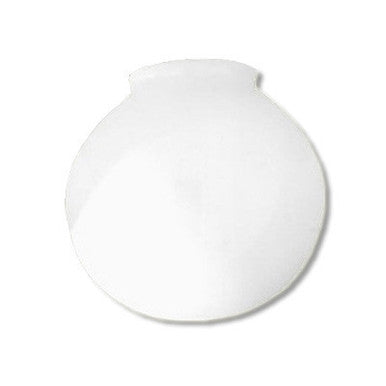 10 Inch Plastic Globe Plain Lip Opening White Acrylic