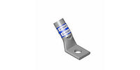 Compression Lug, Standard Barrel, Blue Color Code, Copper Conductor, 6 AWG, 24, Copper, 1 Hole, 0.60 in. Wd, Peep Hole, 3/8 in. Stud, 45 deg. Tongue - 54136UF