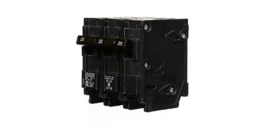 Molded-Case Circuit Breaker, Toggle Actuator, 20 A, QP-Frame, 10 kA Capacity, 13 in. Dp, 3.4 in. Ht, Lug Line, Lug Load, Panel, 3P Pole, Plug-In, 40 C - US2:Q320