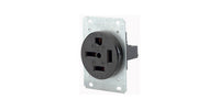 Receptacle, Single; 50A; 250V; 3 Pole; 4 Wire; Black; 2.44 in. OD Face; Flush Mount - 8450