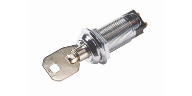 Key Switch, 7 A, Silver, 125 VAC, 28 VDC, SPDT Action, Function: ON/OFF, Screw Terminal - KA-105A