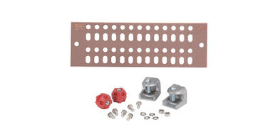 Grounding Busbar, 12 in. L, 1/4 in. THK, Tinned Copper, 13-Hole - UGBKIT-0412