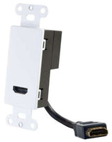 Wall Plate, 1 -Gang, 1 -Port, White, Steel, Standard, 1 HDMI Female Pass Through, Audio/Video - CG41043