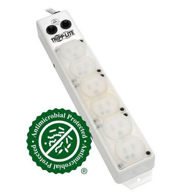 Safe-IT UL 1363A Medical-Grade Power Strip for Patient-Care Vicinity, 6x Hospital-Grade Outlets, 15 ft. Right-Angle Cord - PS-615-HG-OEMRA