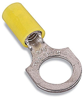 Ring Terminal, 1/4 in. Stud, 12 AWG Minimum, 10 AWG Maximum, NY Insul., Copper - RC10-14
