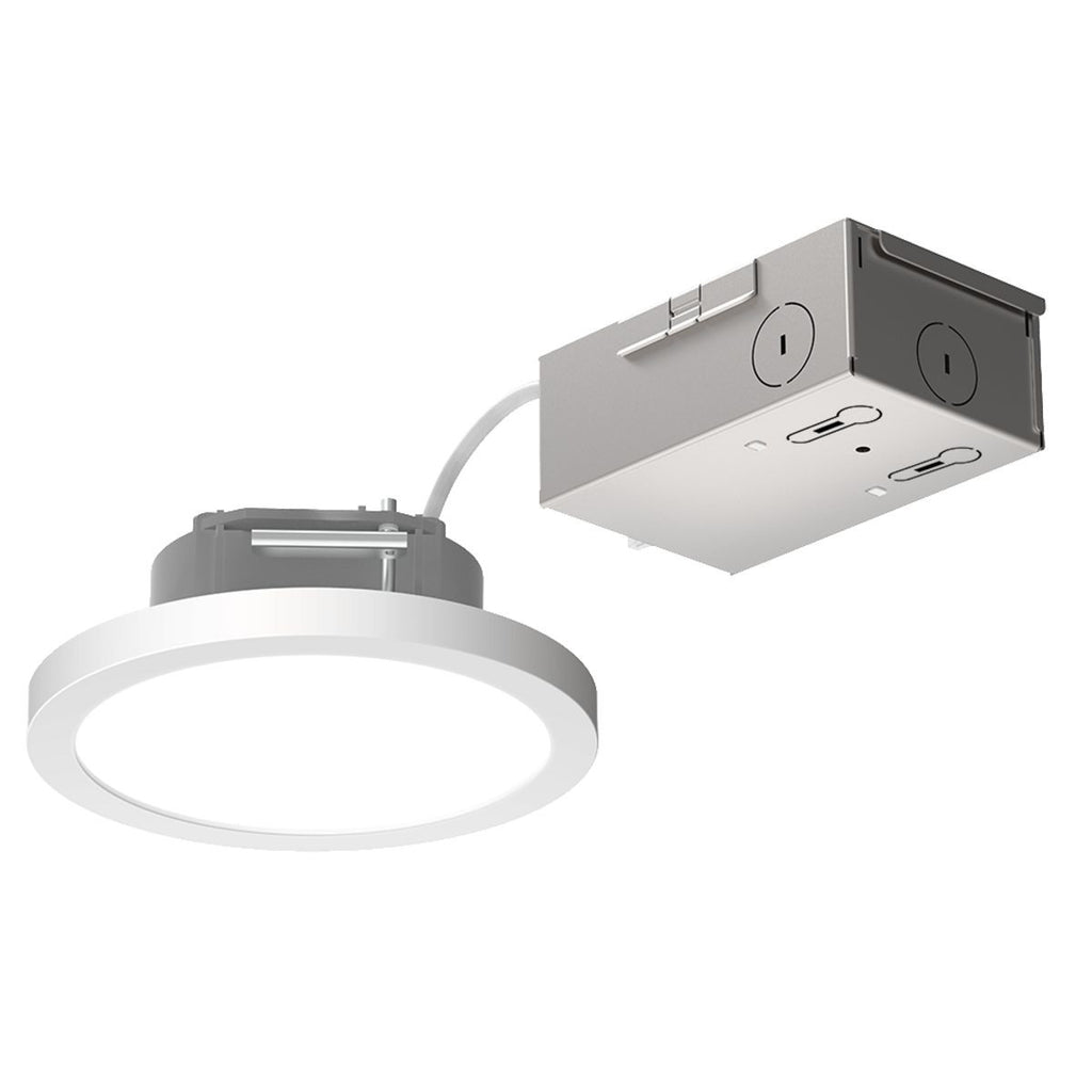 Accessory, 8in. Round, EM Emergency Battery Pack with integral test switch and indicator light, White