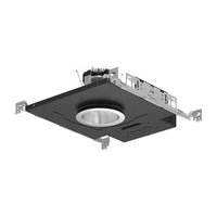 LED, 4” Downlight Trim, Round, High Lumen, 80+ CRI, 3500K, Wide, Semi-Specular Clear Reflector, White Flange