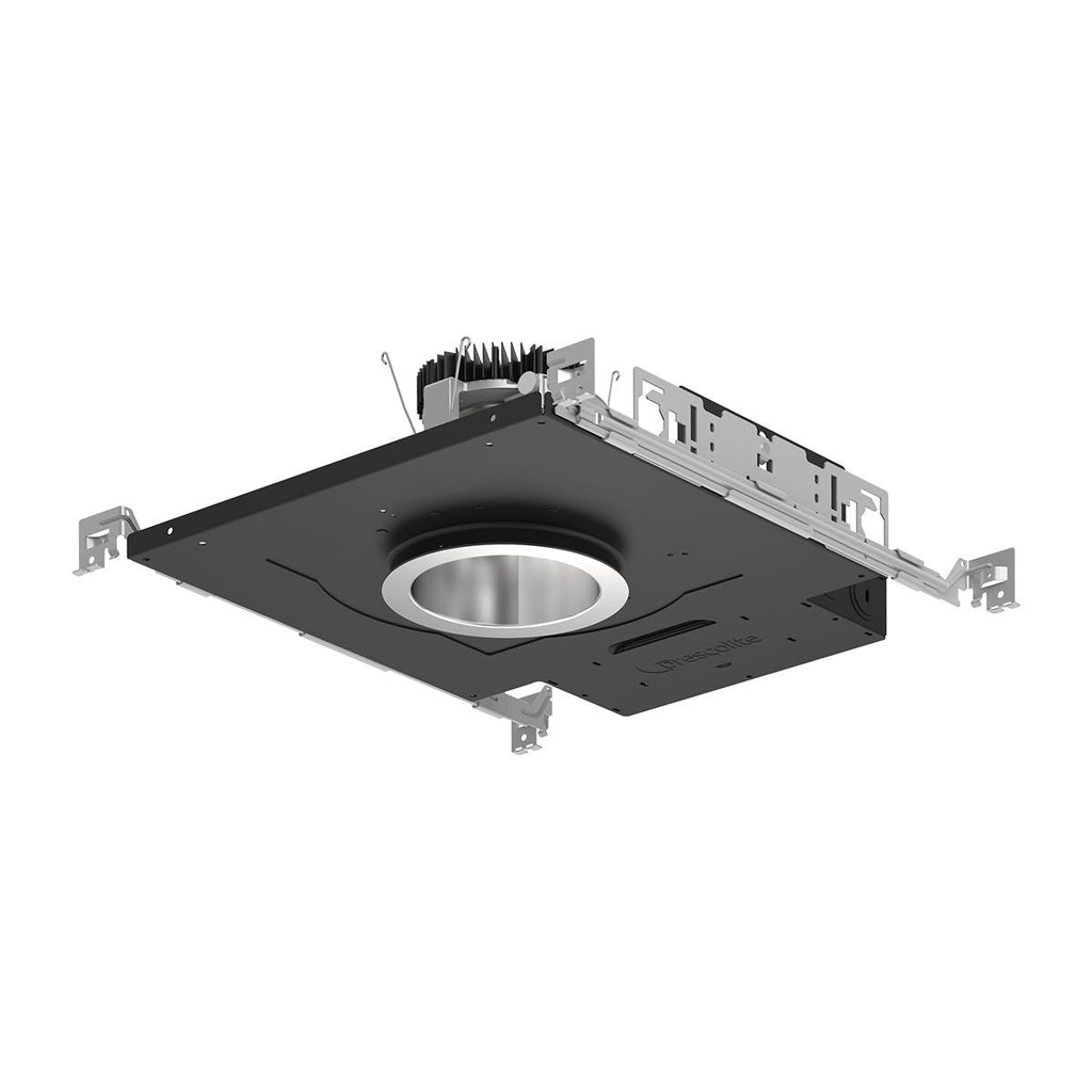 4in. Wall Wash Trim, Round, Standard Lumen, 80+ CRI, 3500K, Single Open WW, Semi-Specular Clear Reflector, White Flange