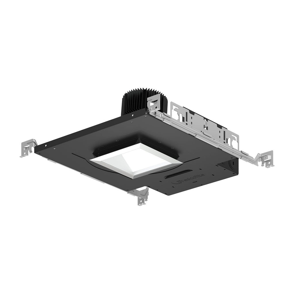 LED, 4in. Wall Wash Trim, Square, Medium Lumen, 80+ CRI, 3500K, Lensed WW, Semi-Specular Clear Reflector