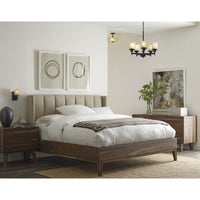 Alexa Collection Five-Light Antique Bronze Etched Umber Linen With Clear Edge Glass Modern Chandelier Light - Dry Location Listed