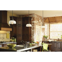 Archie Collection One-Light Venetian Bronze Clear Prismatic Glass Coastal Pendant Light - Dry Location Listed