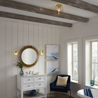Adley Collection One-Light Satin Brass Clear Glass New Traditional Flush Mount Light