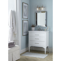 Aiken Collection Two-Light Brushed Nickel Clear Glass Farmhouse Style Bath Vanity Wall Light - Damp Location Listed
